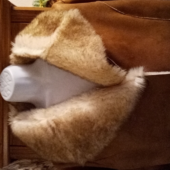 NWT,RARE,Vintage 90s,Beautiful,Penny Lane,Faux Leather & Shearling,Maxi Coat🤎🤎 - Picture 3 of 17